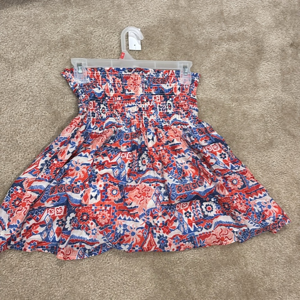LOFT  Patriotic Red White Blue Multicolor Bohemian Tube Top L July 4th